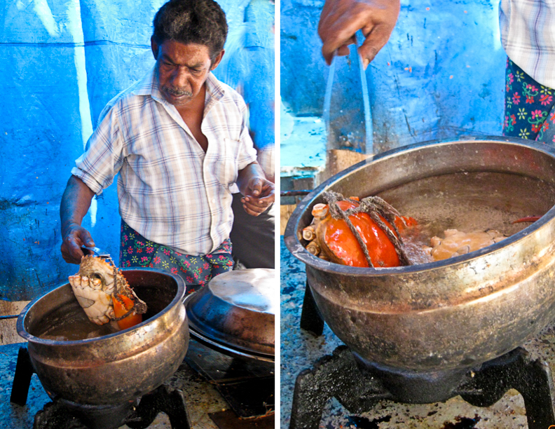 India, Kerala, crab, street food, cart