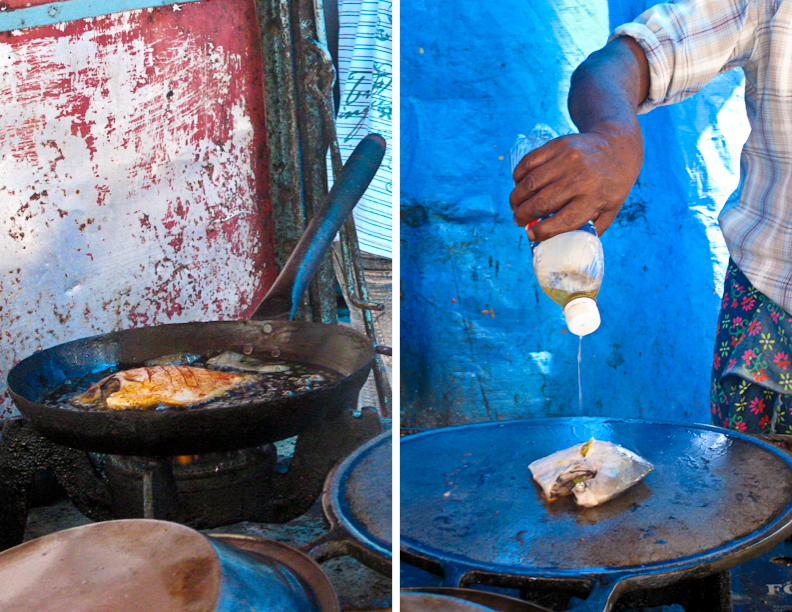 India, Kerala, fried fish, street food, cart