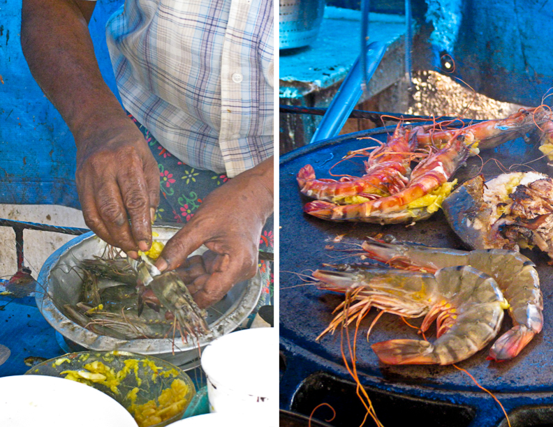 India, Kerala, shrimp, street food, garlic shrimp