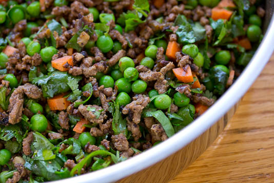 Ground Meat with Peas & Carrots