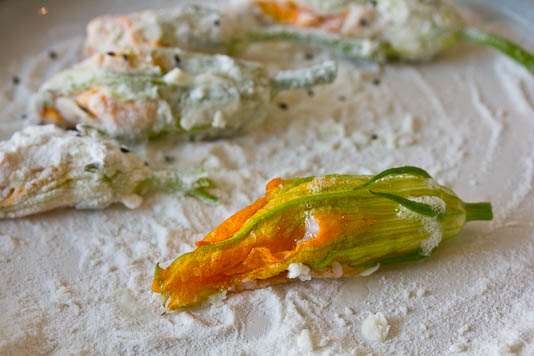 Squash Blossoms in Rice Flour