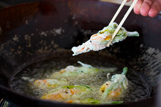 Frying Squash Blossoms