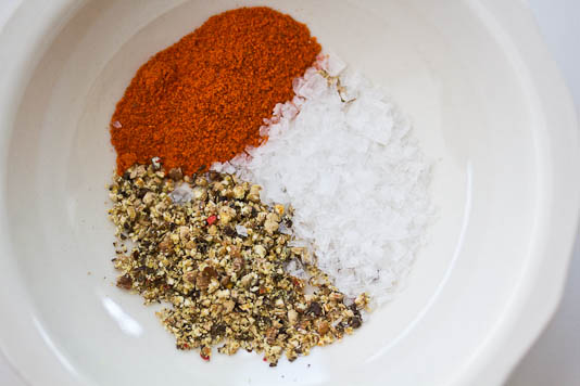 Black Pepper, Red Chili, Salt