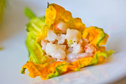 Shrimp Filled Squash Blossoms