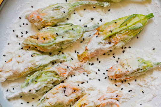 Squash Blossoms & Black Sesame Seeds