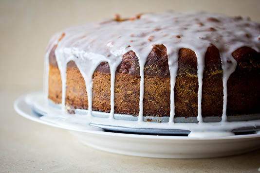 Cardamom Icing on Tamarind Date Cake