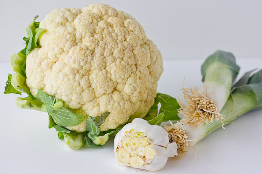 Cauliflower, Garlic, Leeks