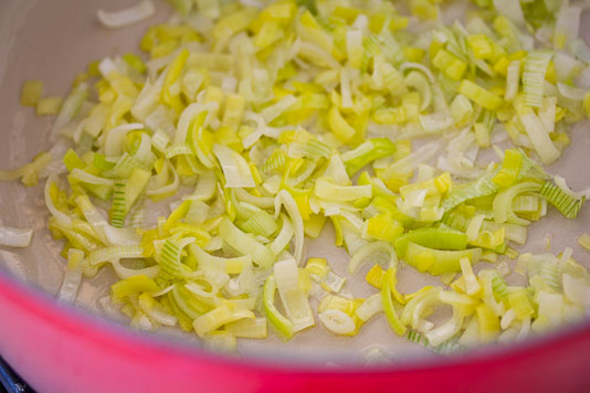 Sauteing Leeks