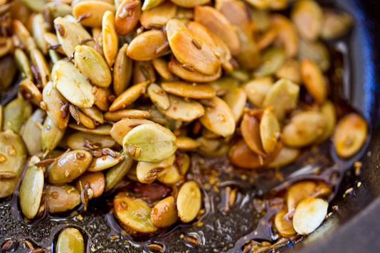 Sauteing Pumpkin Seeds