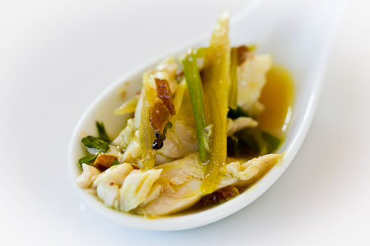 Perfect Morsel: Fish, Ginger, Scallions, Garlic, Broth