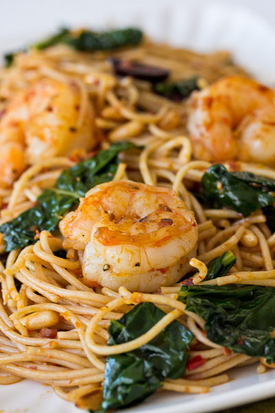 Shrimp with Harissa Spaghettini