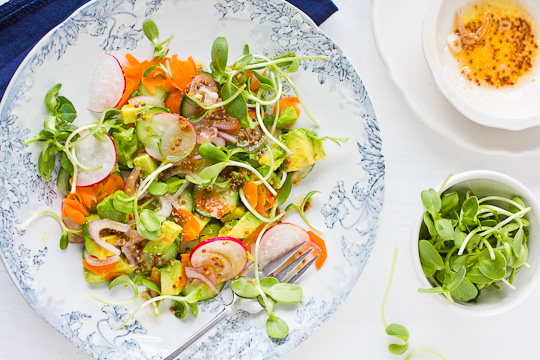 Seduced By Sunflower Sprouts in a Spring Salad