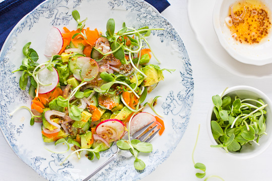 Seduced By Sunflower Sprouts in a Spring Salad