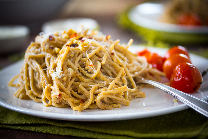 Spaghettini with Walnut Pesto